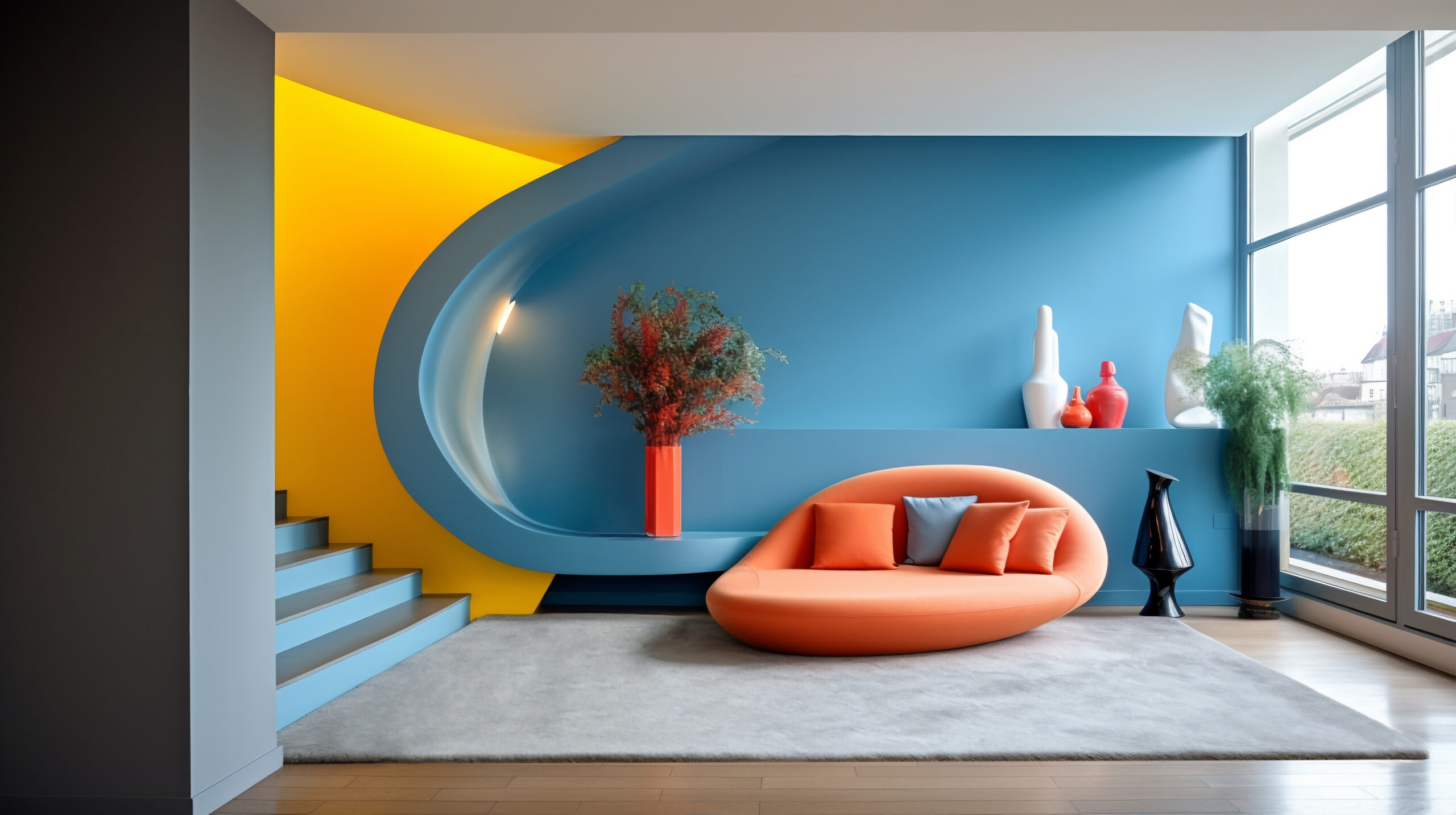 modern styled small entryway